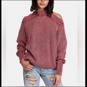 Free People cutout back, cold shoulder sweater